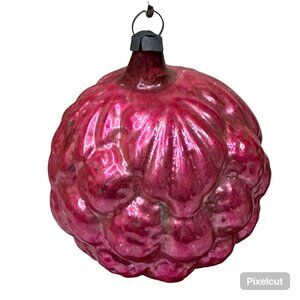 Vintage Pink Glass Grape Cluster Raspberry Mercury Germany Christmas Ornament 2"